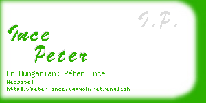 ince peter business card
